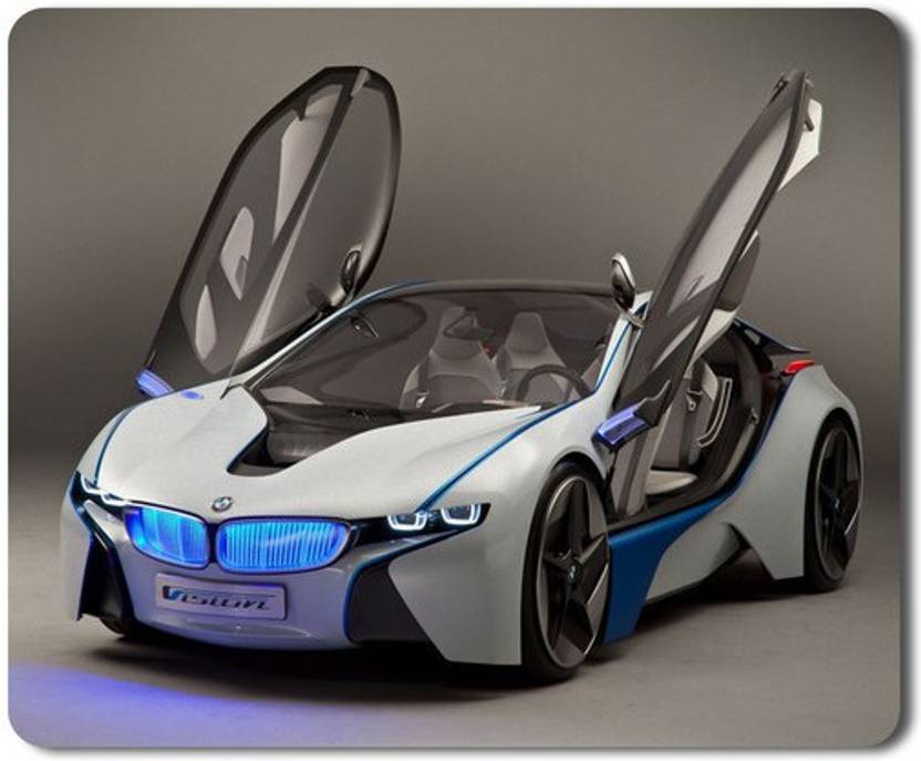 nik city store Futurstic white colour car printed mouse pad game