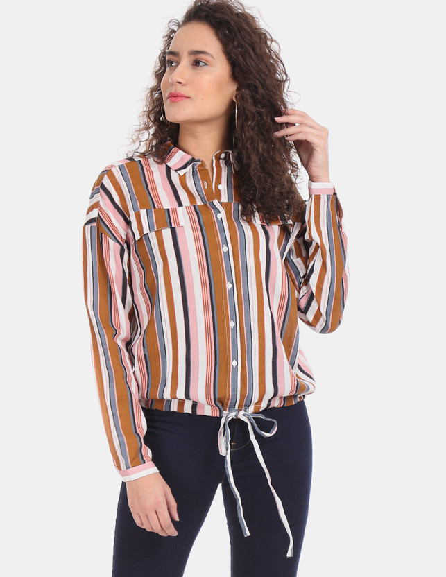 multicolor striped shirt womens