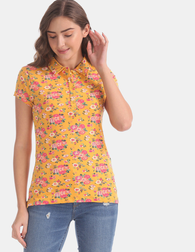 POLO ASSN. Floral Print Women Polo Neck 