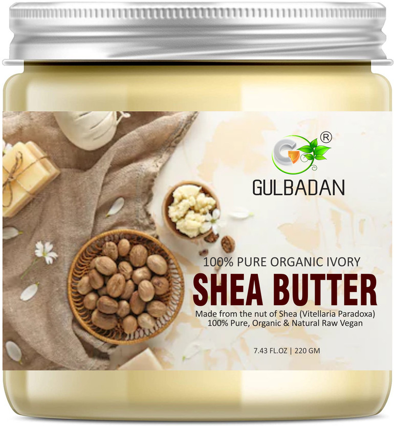 GULBADAN GULBADAN 100% Pure Organic Ivory Shea Butter | Raw | Unrefined | African | 220GM | Great For Face, Skin, Body, Lips, DIY products|(220 g) - Flipkart Deal