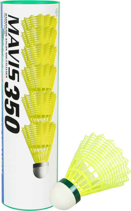 YONEX MAVIS 350 Nylon Shuttle  - Yellow(Slow, 75, Pack of 6)