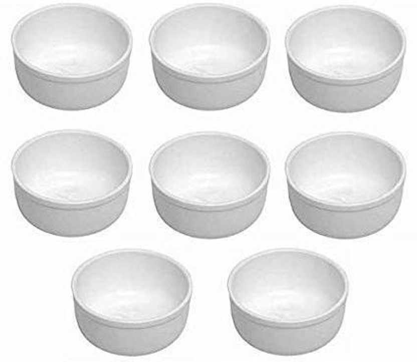 swift international Plastic Dessert Bowl 3 Inch Round Bowl, Acrylic Dinner Lunch Katori/Bowl, Multipurpose Bowls for Serving Curry, Pudding, Ice Cream, Soups, Desserts(Pack of 8, White)