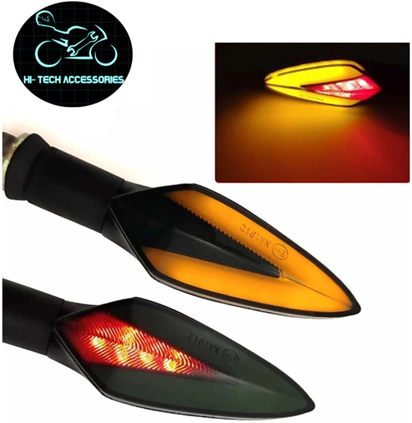 HI-TECH ACCESSORIES Front, Rear LED Indicator Light for Universal For Bike Universal For Bike(Red, Yellow)