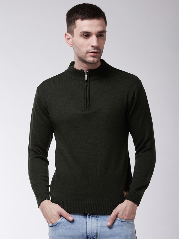 Sweven Solid Turtle Neck Casual Men 