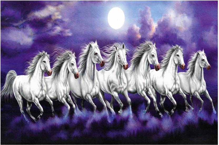 SEVEN RUNNING HORSE Paper Print - Art & Paintings posters in India ...