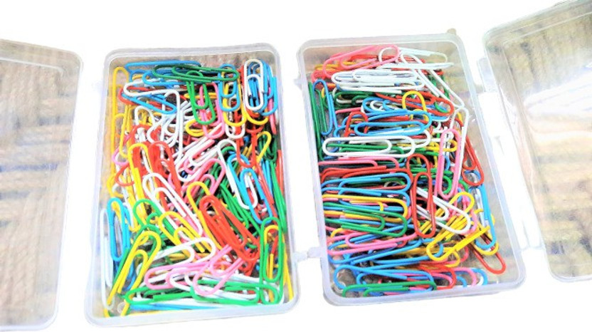 STALLION ENTERPRISES Stallion Clip Series Medium High Quality Wire Iron Material With Plastic Wrapping on it. Paper Clips(Set of 200, Red, Yellow, White, Green, Blue)
