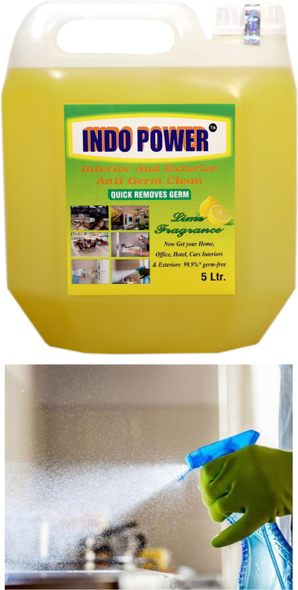 INDOPOWER INDOPOWER F027- Disinfectant Sanitizer Spray ANTI GERM CLEAN (QUICK REMOVES GERM) Lemon 5ltr.(5 L) - Flipkart Deal