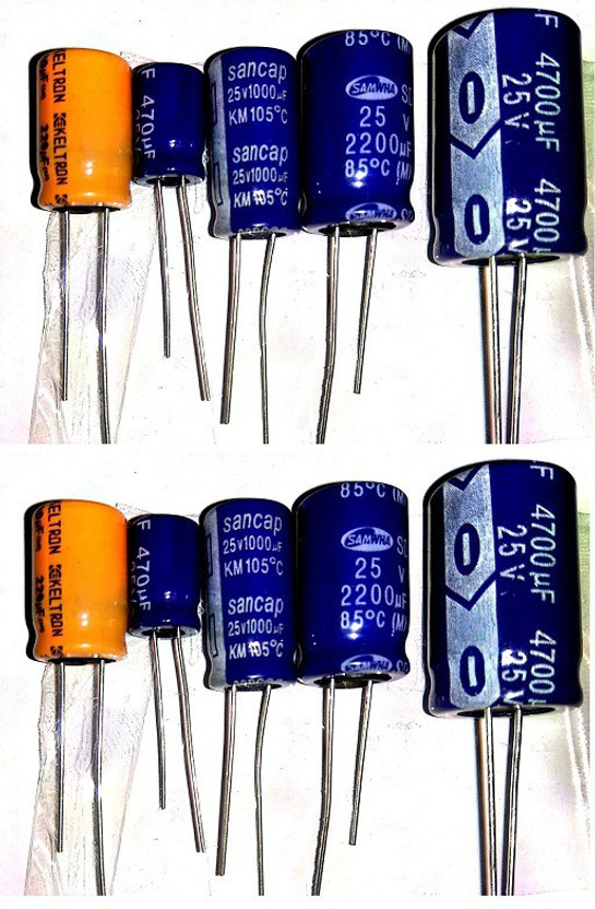 RISARYA KIT OF 220uf,470uf,1000uf,2200uf,4700uf/25V 2PCS EACH ELECTROLYTIC CAPACITOR Electronic Components Electronic Hobby Kit