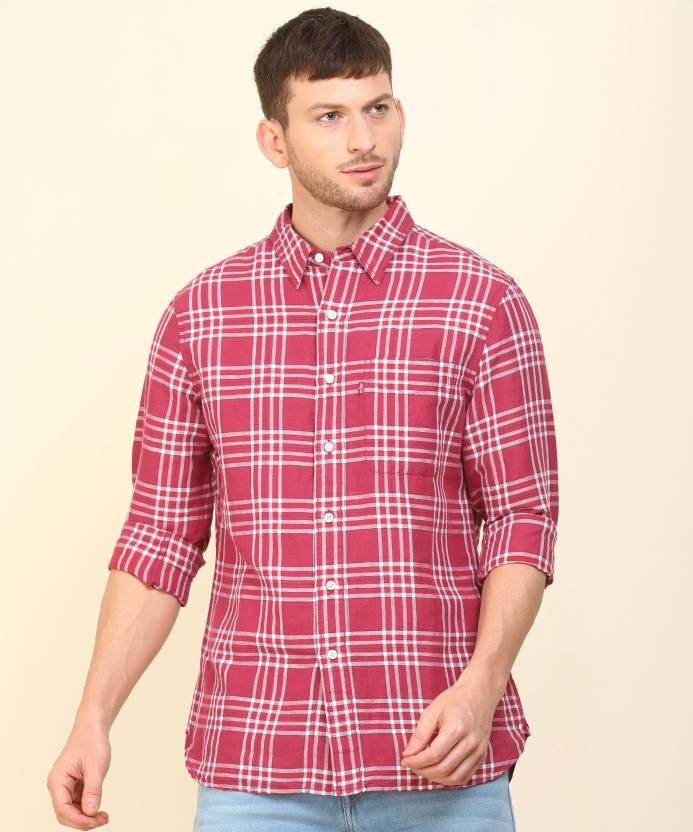 LEVI'S Men Checkered Casual Red Shirt - Buy LEVI'S Men Checkered Casual Red  Shirt Online at Best Prices in India 