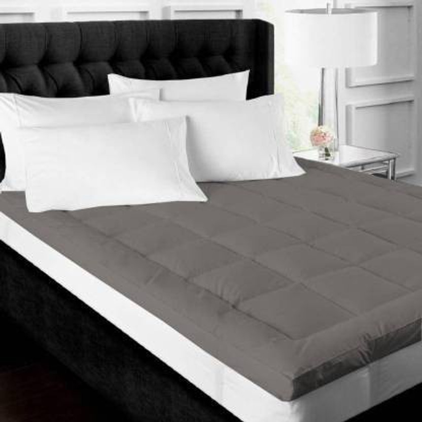 Comfowell 2 inch (5.08 cm) Single Size Poly Fiber Mattress Topper(195 cm x 120 cm, Grey)
