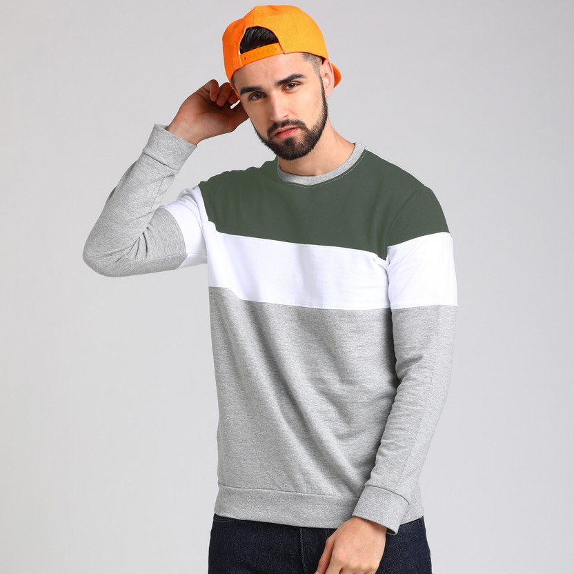 Sleeve Color Block Men Sweatshirt 