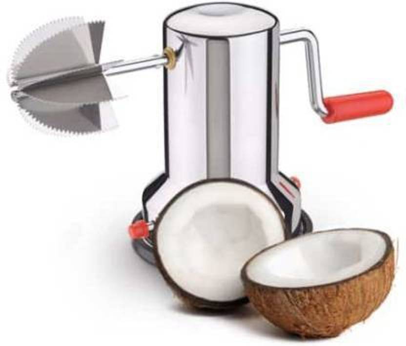 Coconut Scraper Peeler Grater Coconut Grater Scraper Shredder Hand Operated Rotating Kitchen Peeler Shredder Vacuum Base Stainless Steel 9 Inch
