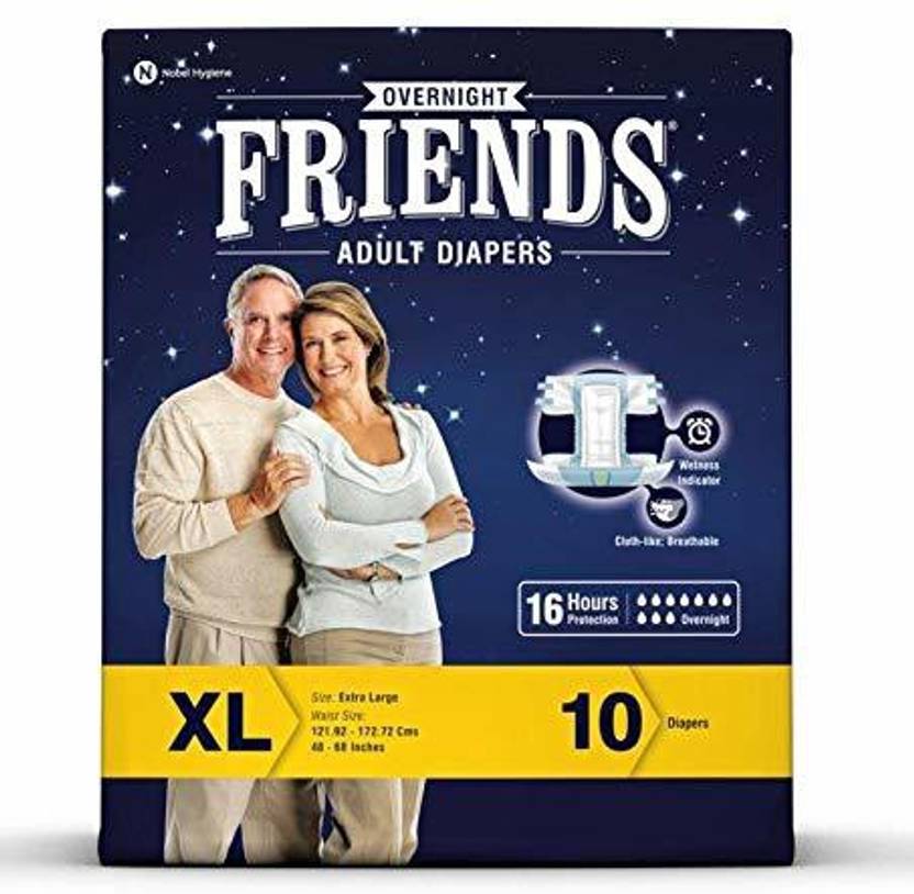 Noble Hygiene Friends Overnight Adult Diapers Extra Large Size,(Pack Of