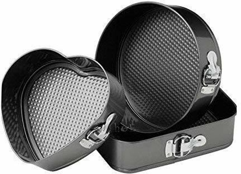Eazybits Cake Baking Non Stick tins/pan/Trays Moulds with Removable Base Can be Used Microwave Oven (Set of 3 PCS) Kitchen Tool Set(Multicolor, Baking Tools)