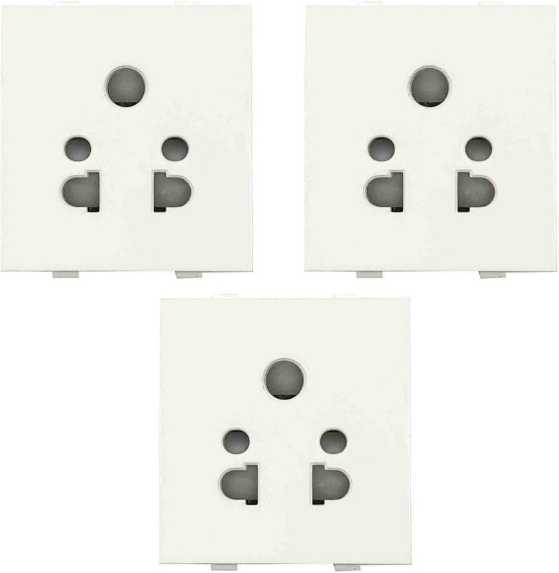 Greatwhite Multi Socket 2 Pin Universal Plug and 3 Pin Indian with