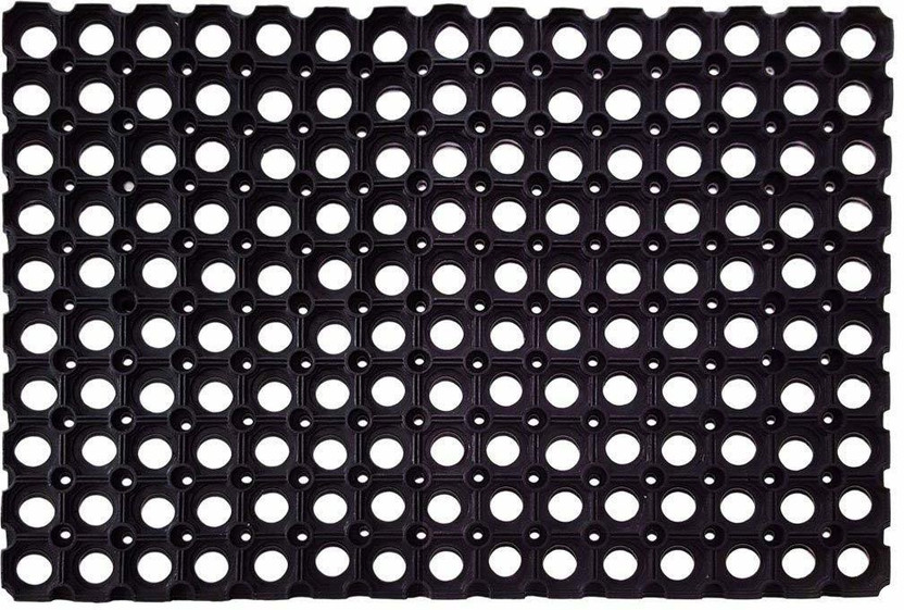 gungun mart Rubber Door Mat(Black, Medium)