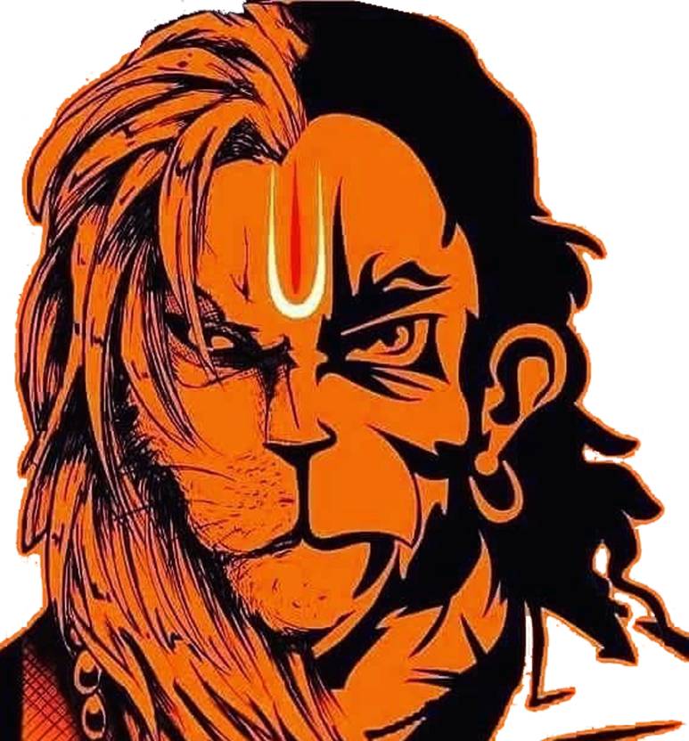 Decoar Nirmal 50 cm Bajrangbali With Angry Face Magnetic Sticker Price ...