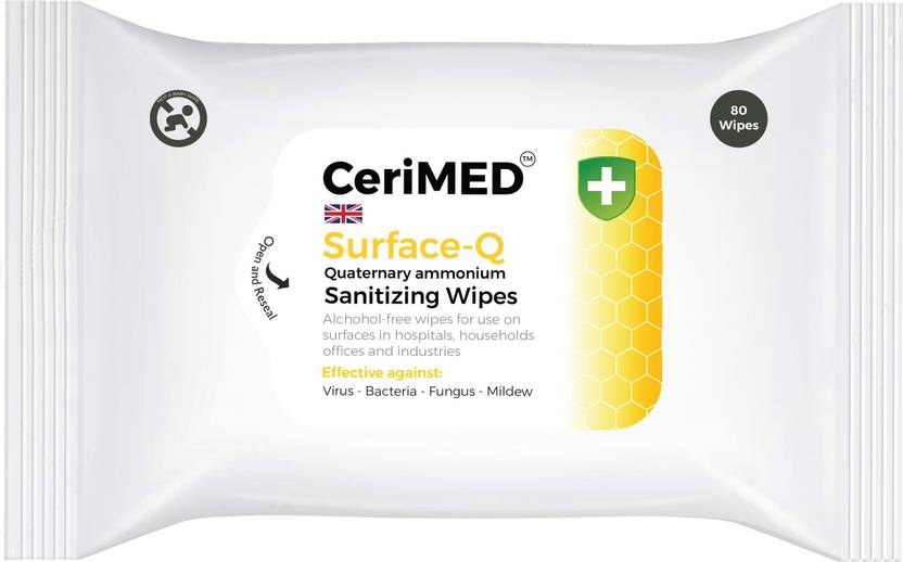 Cerimed Surface Disinfecting Wipes with Quat Ammonia Compound 80