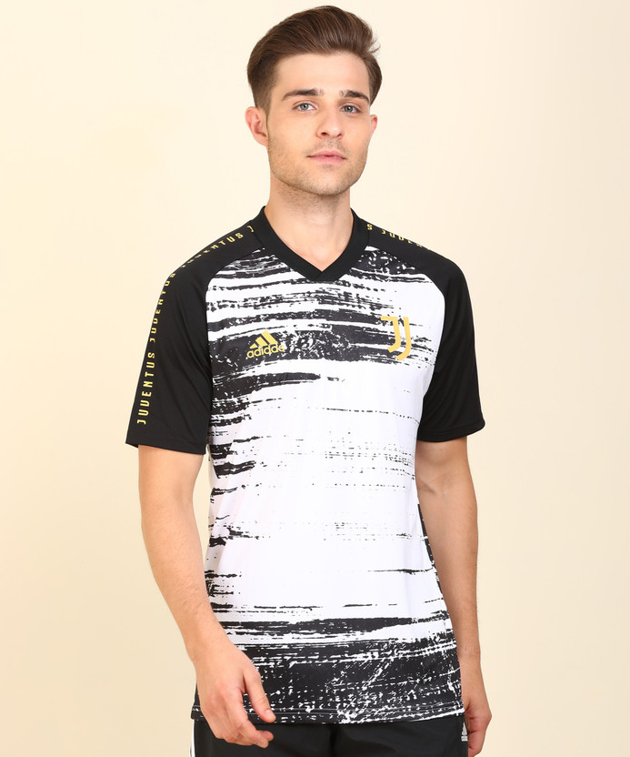 ADIDAS Printed Men V Neck White T-Shirt - Buy ADIDAS Printed Men V Neck  White T-Shirt Online at Best Prices in India | Flipkart.com
