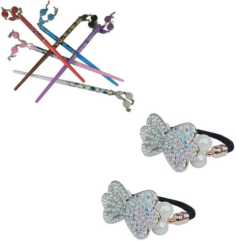 Uniqon Combo Bridal Salon Hair Styling Bun Decoration Fancy Juda Moti