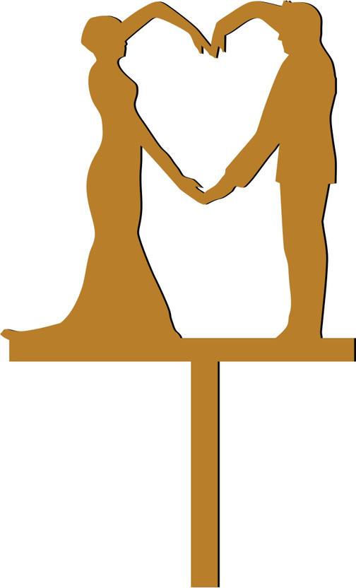 SUDARSHAN STICKER Lovely Couple Cake Topper /Cake Decoration Item / Special Cake Decoration for Kids Wife Husband Friend cousin - Pack of 1 Cake Topper(Gold Pack of 1)