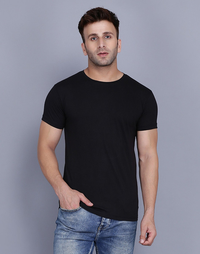 Muratti Solid Men Round Neck Black T
