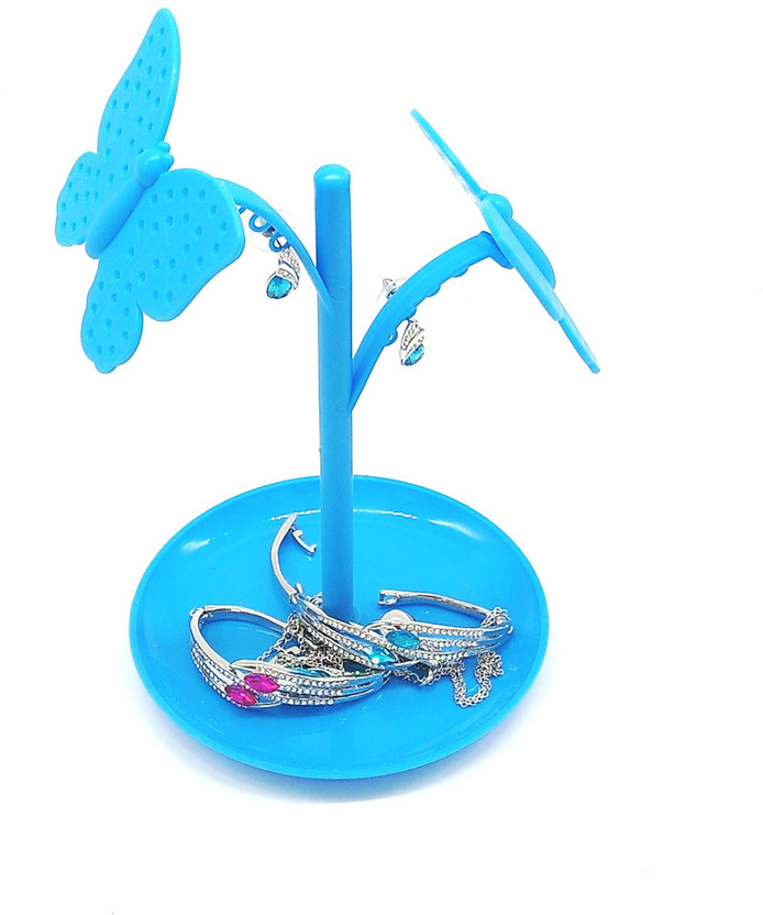 Magnusdeal "Butterfly Tree Jewelry Necklace Stud Earring Holder Organizer Display Rack Tower Stand Tree with Base Tray Jewelry multi-functional Display/Stand/Holder/Rack, New Antique| Perforated for Earrings|Necklace|Bracelets|Keys|Antique Design|Hooks/Branches Hanging Organizer Tower ABS Plastic" J