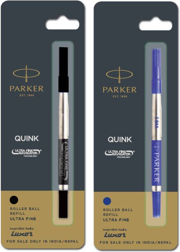 PARKER Ultra Fine Navigator Roller Pen Black 1 Blue 1 Refills Ball Pen
