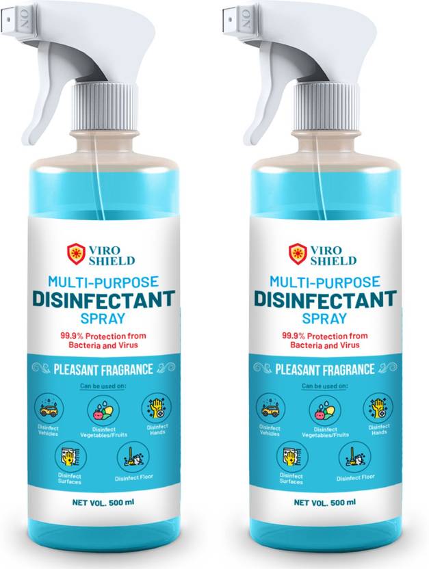 viro shield MultiPurpose Disinfectant Sanitizer Cleaner Liquid Pack Of 2 Refillable Mist Spray