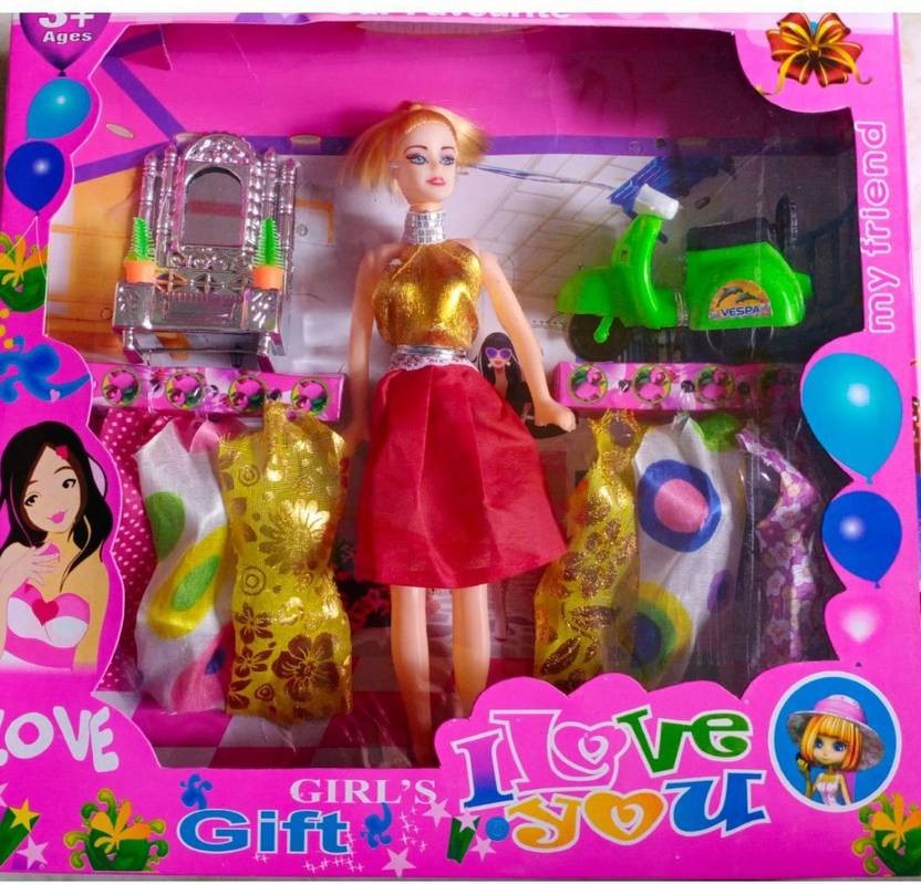 Kaushik I Love You Baby Girl Doll Set with sound ringtone