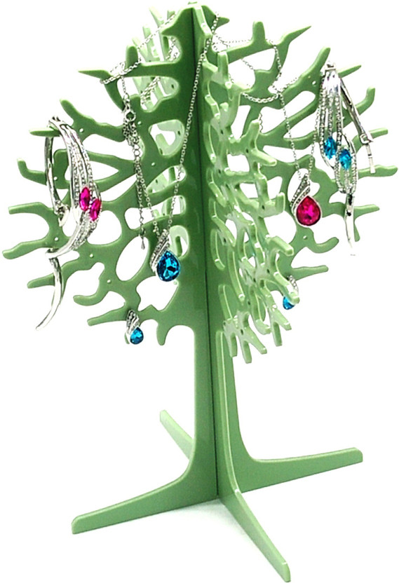 Connectwide Cristmas Tree Jewelry Necklace Stud Earring Holder Organizer Display Rack Tower Stand Tree Jewelry multi-functional Display/Stand/Holder/Rack, New Antique| Perforated for Earrings|Necklace|Bracelets|Keys|Antique Design|Hooks/Branches Hanging Organizer Tower ABS Plastic Jewellery Organize