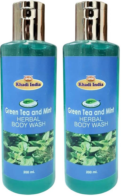 khadi natural herbal Green Tea and Mint Herbal Body Wash (Pack of 2