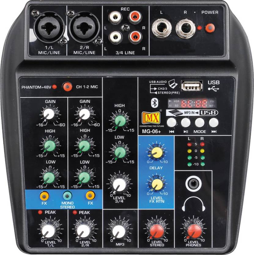MX 4 Channels Audio Mixer Sound Mixing Console with Bluetooth USB ...