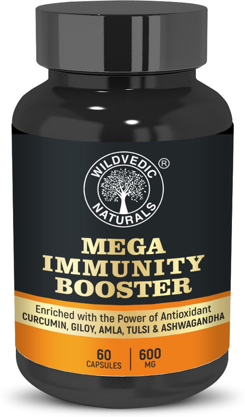 Wildvedic naturals Mega Immunity booster with powerful Anti-oxidants curcumin,Giloy,Tulsi(60 No)