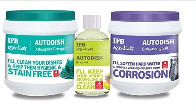 IFB Dishwasher combo pack(Detergent,salt and rins aid) Dishwashing Detergent(2 kg)