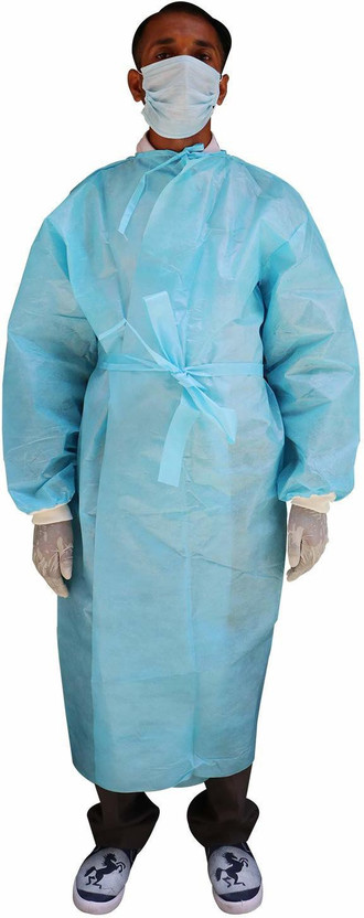 Oriley ORGW02 Disposable Coverall Gown PPE Kit Personal Protection Kit (Non-Surgical, Not for Medical Purposes) Safety Jacket(Blue)