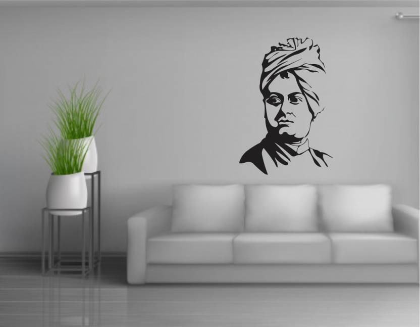 Decor studio 60 cm Swami Vivekanand Wall Decal Sticker (pvc vinyl,black ...