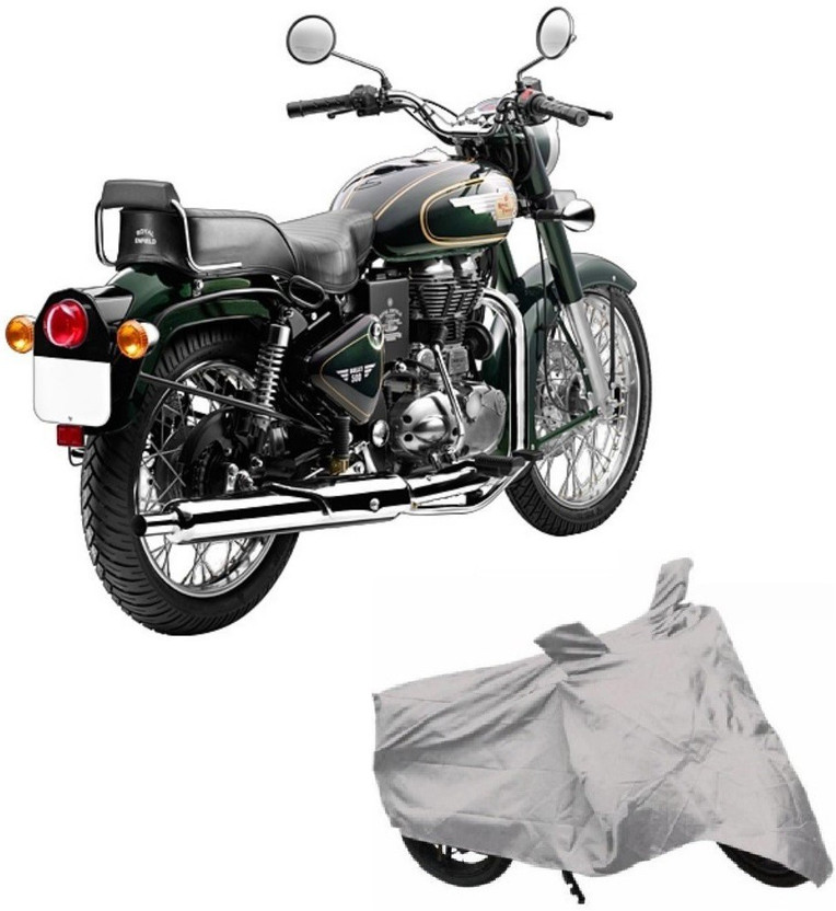 Autowheel Two Wheeler Cover for Royal Enfield(Bullet 350, Silver)