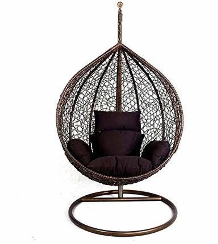 Furniture kart Luxury Hammock Swing with Stand Jhula Coffee Brown with