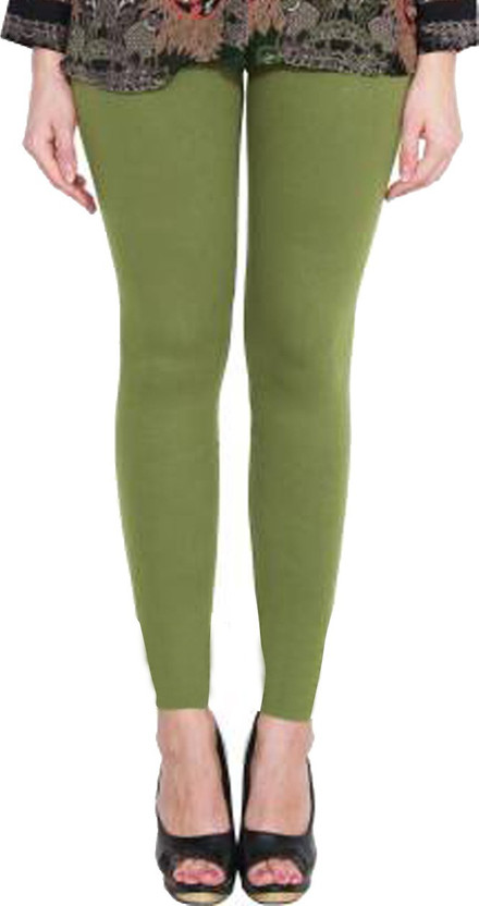 Clarita Ankle Length Ethnic Wear Legging(Green, Solid)