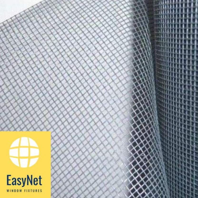 Easynet 120GSM FibreGlass Mosquito Net for Windows (48/48 INCHES (or) 4/4 FEET (or) 120/120 cm) (Grey Colour) with Stitching Fibre Washable Adults Mosquito Net(Grey, Frame Hung)