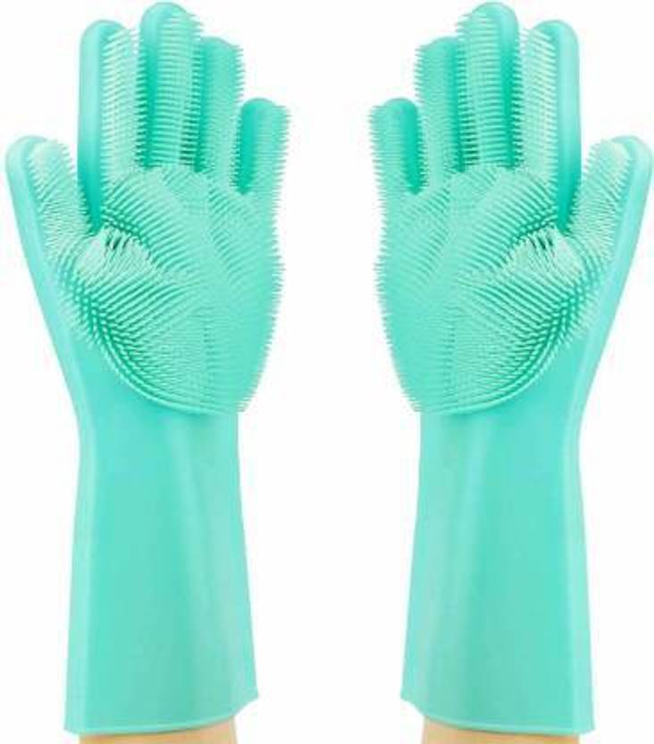 HUKBO Silicon dishwashing gloves Wet and Dry Glove Price in India Buy