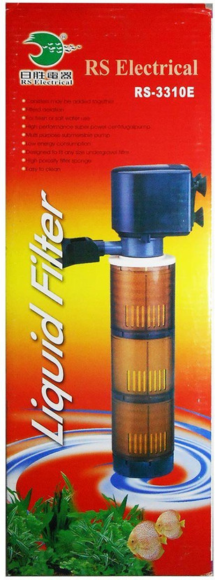 RS ELECTRICAL RS-3310E LIQUID FILTER | POWER : 30W | Q.MAX - 1800 L/H Sponge Aquarium Filter(Mechanical Filtration for Salt Water and Fresh Water)