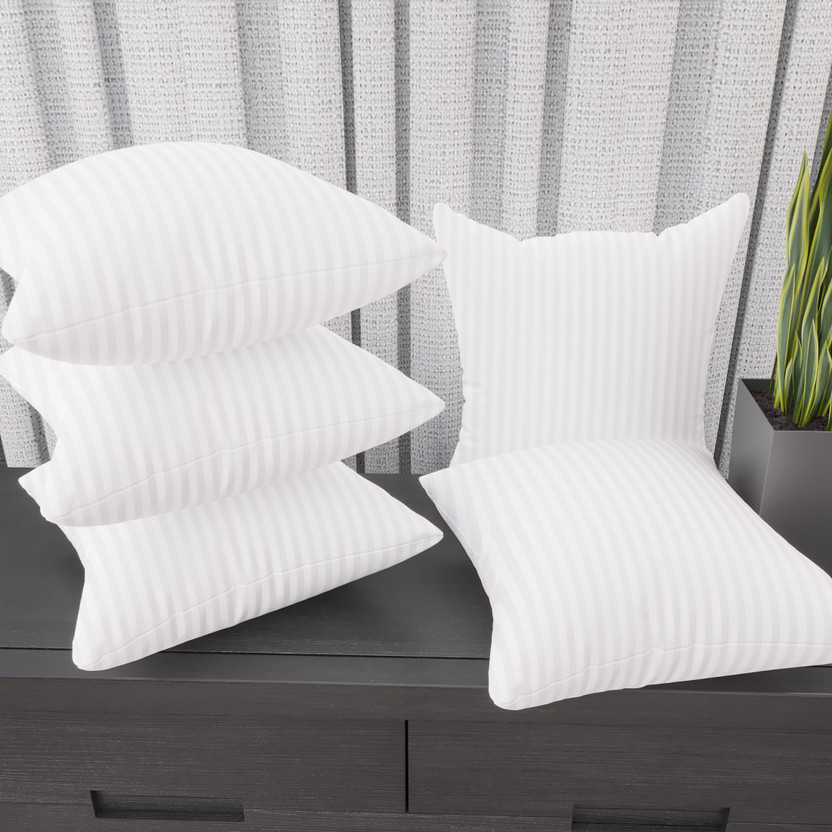 LA VERNE Microfibre Cushion Pack of 5 Stripes Luxury(White)