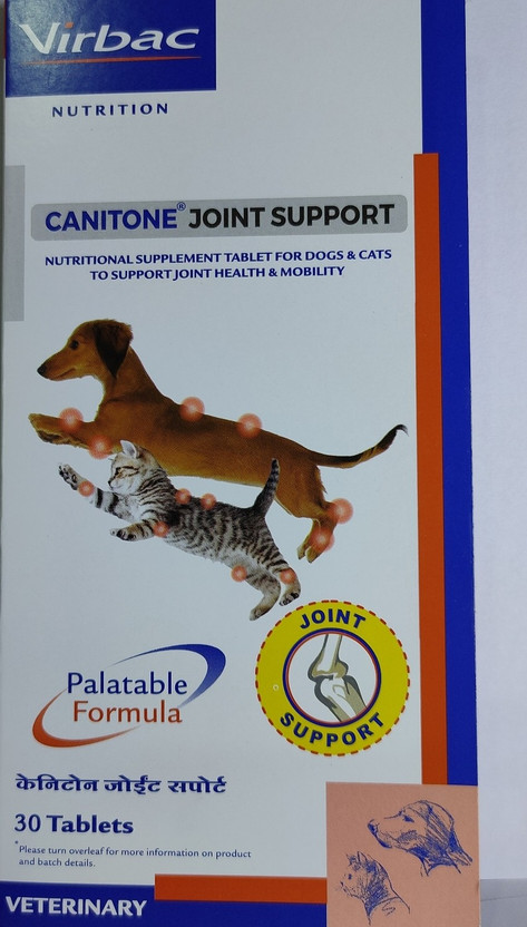 Virbac Canitone Joint Support, Nutritional supplement Tablets for Dogs and Cats Pet Health Supplements(30 Pieces)