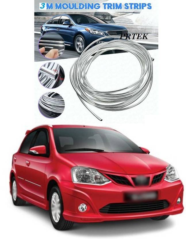 PRTEK Chrome Sticky Car Door Edge Scratch Guard Trim Molding Protector