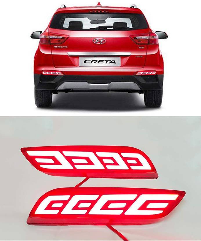 CARZEX Premium Car Reflector Red LED Brake E Design Waterproof Light