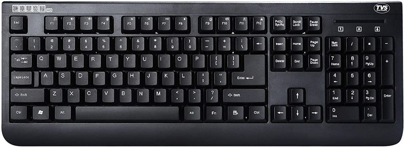 Tvs Electronics Champ Heavy Duty Keyboard, Rugged Body, Membrane USB Keyboard with Function-Enabled Multimedia Keys Wired USB Standard Laptop Keyboard Compatible with Desktop, Laptop, Mac(Black)