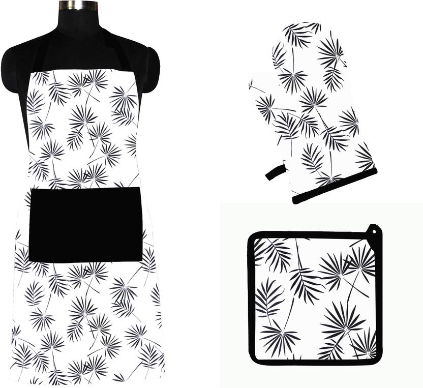 Flipkart SmartBuy Black, White Cotton Kitchen Linen Set Buy Flipkart