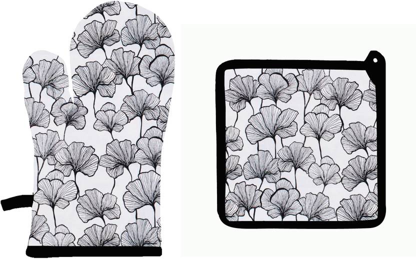 Flipkart SmartBuy White, Black Cotton Kitchen Linen Set Buy Flipkart